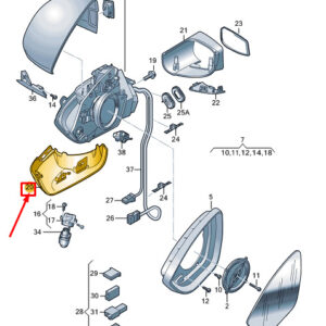 AUDI Q4 E-TRON Front Left Mirror Trim RHD 89C857577A9B9 ORIGINAL