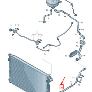 AUDI A6 C8 Coolant Hose With Quick Release Coupling 4K2122109J ORIGINAL