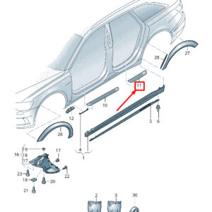 AUDI A6 4A C8 Rear Left Sill Trim Strip 4K98533759B9 ORIGINAL