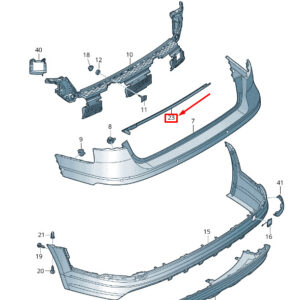 AUDI A4 Avant B9 Rear Bumper Securing Strip 8W9807900G ORIGINAL