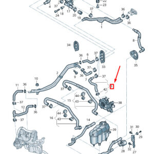 AUDI A4 Avant B9 Engine Coolant Hose 8W0819332H ORIGINAL