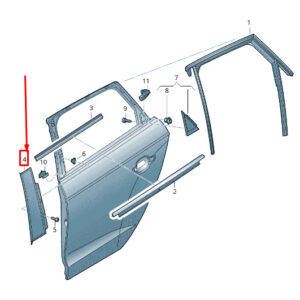 AUDI A3 Sportback 8V Rear Left Pillar B Trim 8V4839901B5FQ ORIGINAL