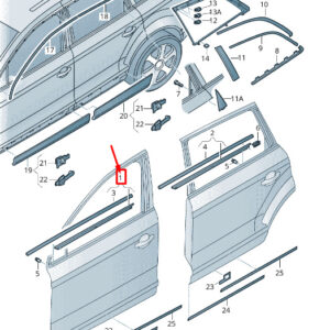 AUDI Q7 4L Front Right Door Window Slot Seal 4L0853284D1L1 ORIGINAL