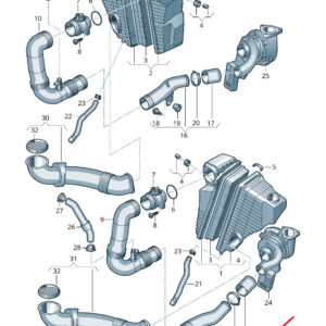 AUDI Q7 4L Left Engine Air Intake Hose 7L6128628C ORIGINAL
