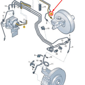 AUDI A1 GB Front Brake Line RHD 2Q2614739B ORIGINAL