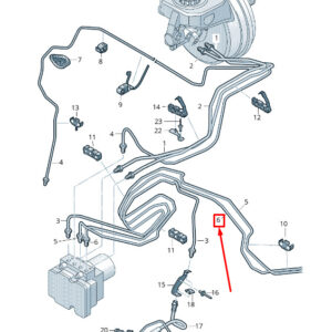 AUDI A6 C8 Brake Pipe From Hydraulics To Brake Hose 4K0614726R ORIGINAL