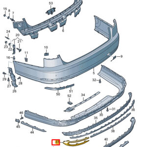 AUDI A8 D5 Rear Left Bumper Trim 4N0807833DX7L ORIGINAL