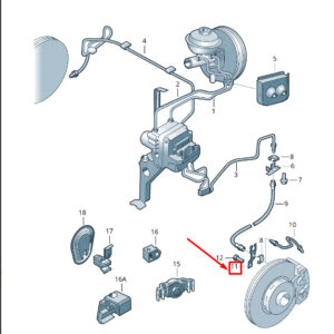 AUDI A6 C6 Rear Lower Left Brake Hydraulic Line Bracket 4B0615133F ORIGINAL
