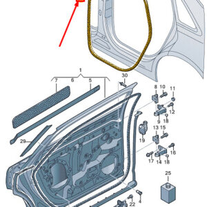 AUDI A8 D5 Rear Inner Door Sealing Rubber 4N5833721A ORIGINAL