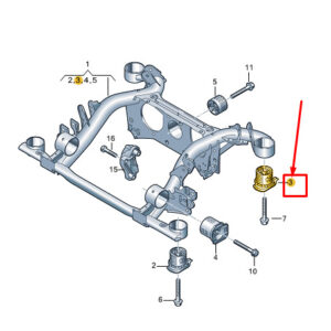 AUDI Q4 E-Tron Rear Suspension Crossmember Rear Insulator 1EA505145K ORIGINAL