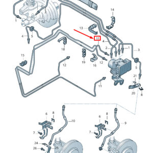 AUDI TT 8J Brake Pipe From Hydraulics To Brake Hose 8J2614725E ORIGINAL