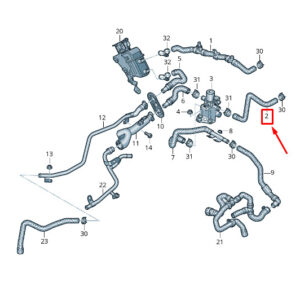 AUDI Q5 FY Engine Coolant Hose 80B819373J ORIGINAL