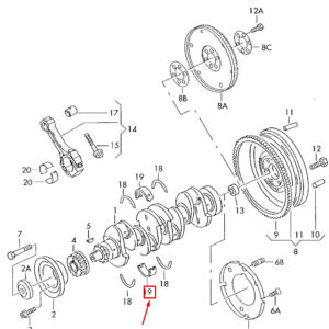 AUDI A3 Sportback 8P Upper Crankshaft Bearing Shell 036105561CBLA ORIGINAL