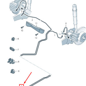 AUDI A3 Sportback 8V Right Brake Line 5Q0614742AP ORIGINAL