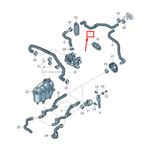 AUDI A4 Avant B9 Engine Coolant Hose 8W0819371H ORIGINAL