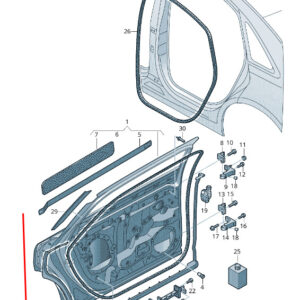 AUDI A8 4N Rear Right Outer Door Seal Rubber 4N0839718B ORIGINAL