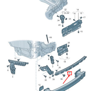 AUDI A6 4A C8 Rear Center Bumper Guide Section 4K9807458 ORIGINAL