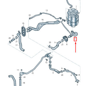 AUDI A4 B9 Engine Coolant Water Hose 8W2122109E ORIGINAL