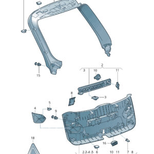 AUDI Q3 8U Upper Rear Lid Trim Panel 8U0867973DSK4 8U0867973D SK4 ORIGINAL