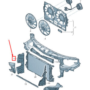 AUDI A8 4H Right Engine Radiator Air Guide 4H0121284D ORIGINAL