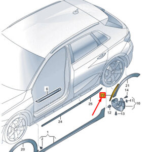 AUDI A3 Sportback 8Y Rear Right Door Wheel Cover 8Y4854820X7L ORIGINAL