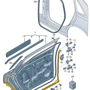 AUDI A8 D5 Rear Left Outer Door Sealing Rubber 4N5839717 ORIGINAL