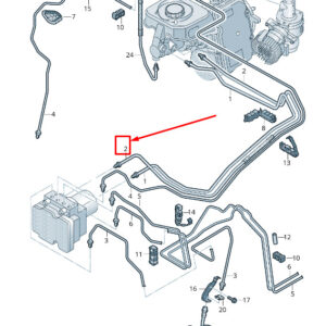 AUDI Q5 FY Brake Line From Brake Cylinder To Hydraulics 80C614706R ORIGINAL