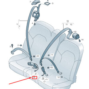 AUDI A8 4N Rear Right Seat Double Belt Buckle 4N0857740MNB ORIGINAL