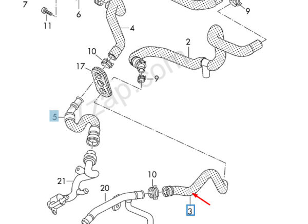 Audi A8 D4 Coolant Pipe Hose 4H2819337 ORIGINAL