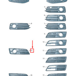 AUDI A3 Sportback 8P Front Right Air Guide Grille 8P0807682JZDE ORIGINAL
