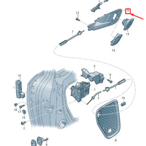 AUDI A3 Sportback 8V Rear Right Inner Door Handle 8V3837020A4PK ORIGINAL