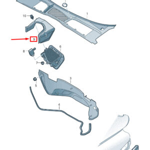 AUDI A4 Avant B9 Front Wiper Cowl Trim LHD 8W1819979A ORIGINAL