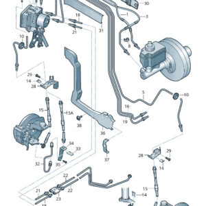 AUDI A3 Sportback 8P Right Brake Pipe RHD 8P2614724B ORIGINAL