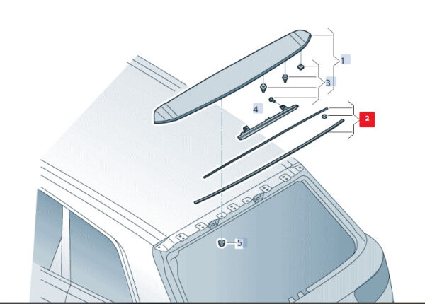 AUDI Q8 4MN Rear Spoiler Strips Set 4M8898940 ORIGINAL