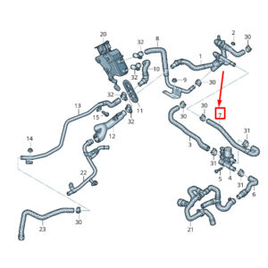 AUDI Q5 FY Engine Coolant Hose 80C819332J ORIGINAL