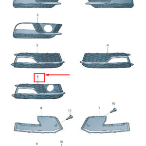 AUDI A5 Sportback 8T Front Right Air Guide Grille 8T0807682Q01C ORIGINAL