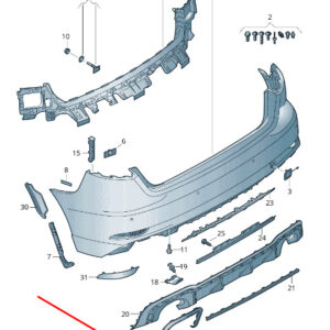 AUDI RS3 Rear Left Bumper Cover 8V4807731BAP6 ORIGINAL