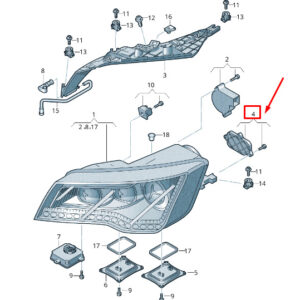 AUDI RS7 Sportback 4G Right Headlight Fan Repair Set 4G8998296 ORIGINAL