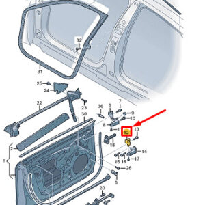 AUDI E-TRON GT Front Left Lower Door Hinge Half 9J1831401A ORIGINAL