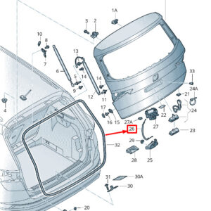 AUDI Q7 4M Rear Lid Latch Bowden Cable 4M0827535C ORIGINAL