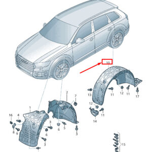 AUDI Q7 4M Rear Right Wheel Housing Liner 4M0810172L ORIGINAL
