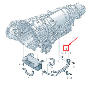 AUDI A4 Avant B9 Gearbox Oil Cooling Oil Pressure Line 8W0317801A ORIGINAL