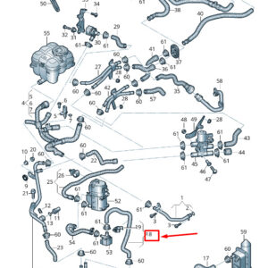 AUDI Q7 4M Engine Coolant Hose 4M0819552B ORIGINAL