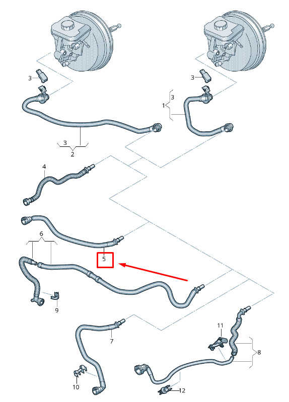 AUDI A4 Avant B9 Brake Vacuum Pipe 8W0611931BB ORIGINAL 1 AUDI A4 Avant B9 Brake Vacuum Pipe 8W0611931BB ORIGINAL