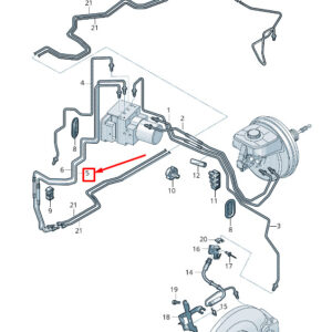 AUDI A8 4N Brake Line From Hydraulics To Connecting Piece 4N1614725F ORIGINAL