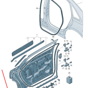 AUDI A8 4N Rear Right Outer Door Seal Rubber 4N4839718B ORIGINAL