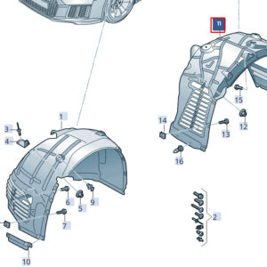 AUDI R8 4S3 Rear Right Wheel Arch Liner 4S0810172B ORIGINAL