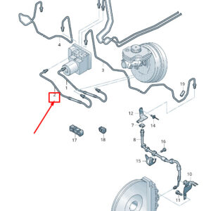AUDI R8 4S Brake Pipe From Brake Cylinder To Hydraulics 4S1614706A ORIGINAL