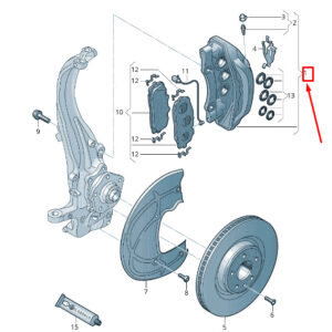 AUDI TT FV Front Left Brake Caliper 8W0615107AF ORIGINAL