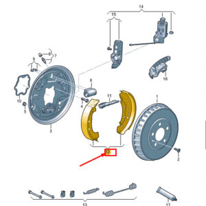 AUDI Q4 E-Tron Rear Drum Brake Shoes Set 1EA698525B ORIGINAL